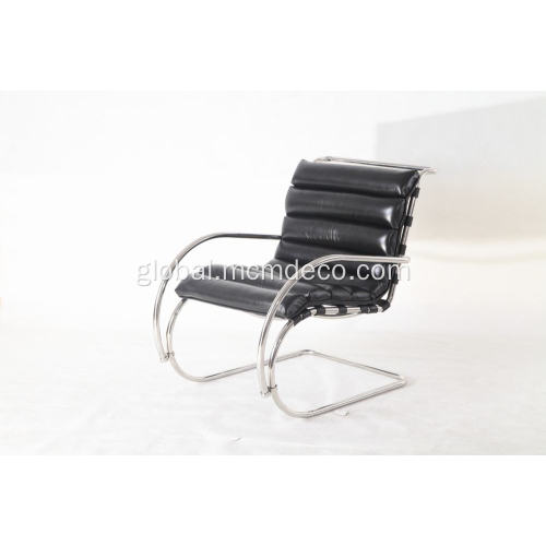 Stainless Steel Portable Lounge Chair black leather  Mr lounge chair Factory